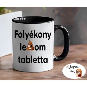 Folyékony lesz**om tabletta bögre - színes belsővel - VÁLASSZ SZÍNT!