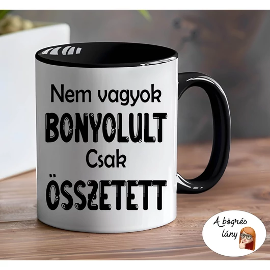Nem vagyok bonyolult bögre - színes belsővel - VÁLASSZ SZÍNT! 