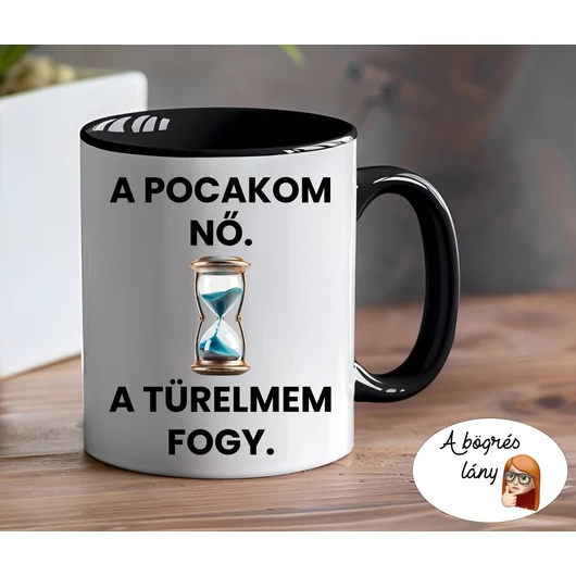 A pocakom nő bögre - színes belsővel - VÁLASSZ SZÍNT!