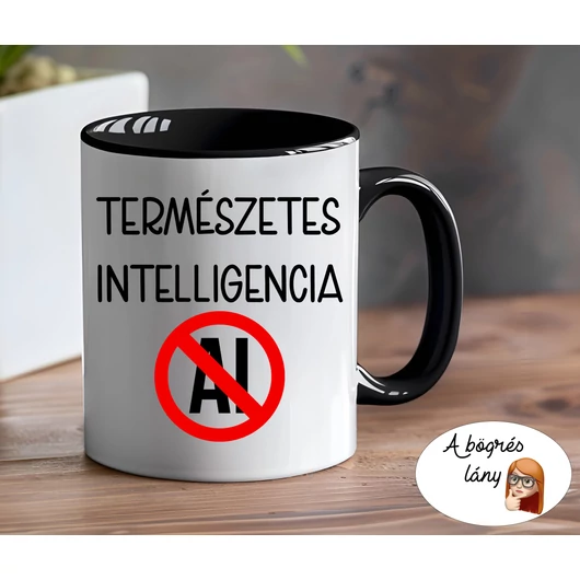 Természetes intelligencia bögre - színes belsővel - VÁLASSZ SZÍNT!