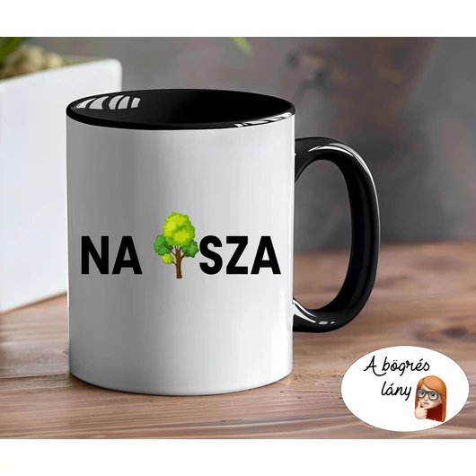 Na FA-sza bögre - színes belsővel - VÁLASSZ SZÍNT!
