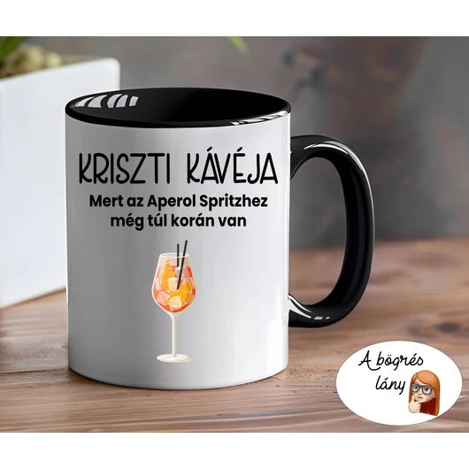 Aperol Spritzhez még korán van bögre - bármilyen névvel rendelhető - színes belsővel