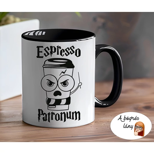 Espresso Patronum - limitált bögre - színes belsővel - VÁLASSZ SZÍNT!