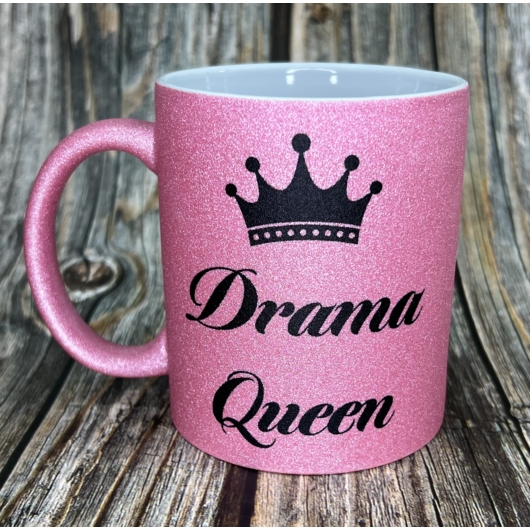 Drama Queen bögre - csillogó rózsaszín