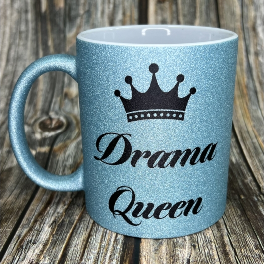 Drama Queen bögre - csillogó kék